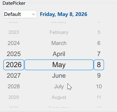 DatePicker animation