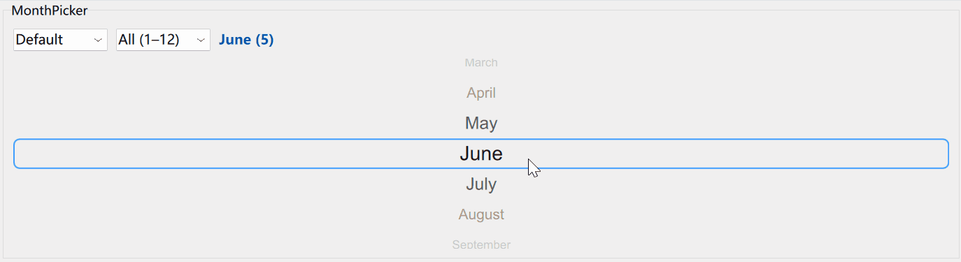 MonthPicker animation